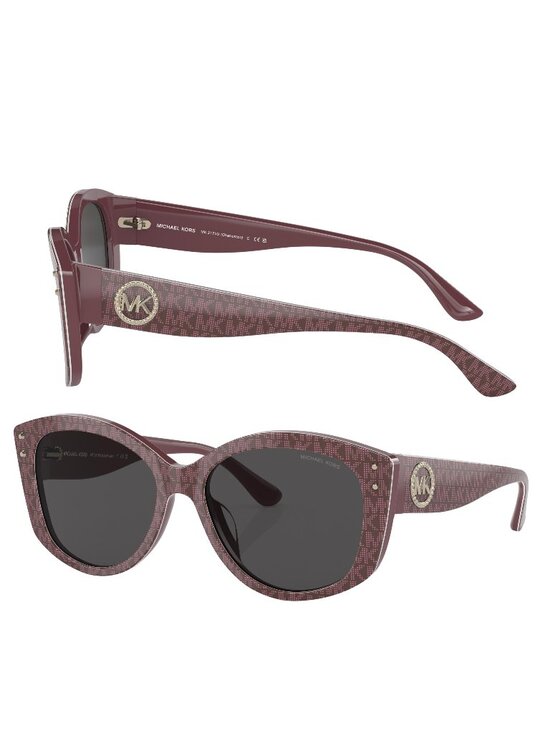 Women\'s Michael Kors Charleston Cateye Merlot Logo Print Sunglasses NEW main image 6